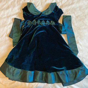 Girls Green Velvet & Taffeta Holiday Dress – 2T - LIKE NEW!